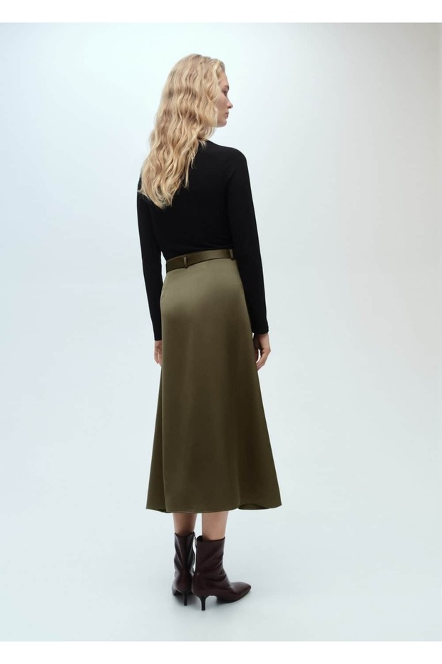 Saten görünümlü elbise - 4