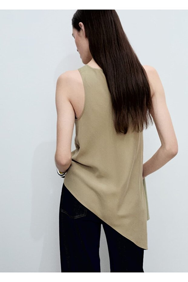 Asimetrik lyocell bluz - 4