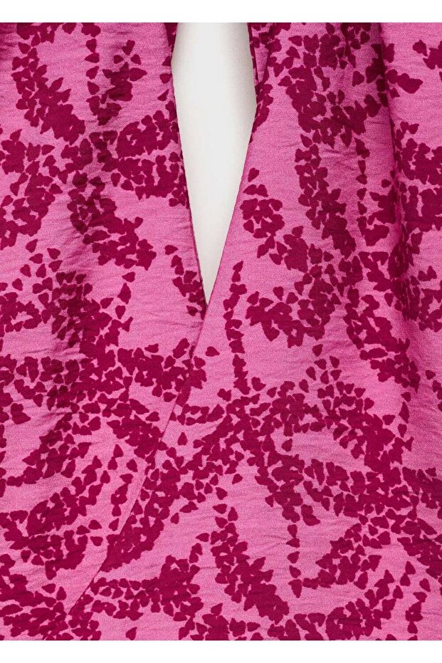 Desenli halter yaka bluz - 5