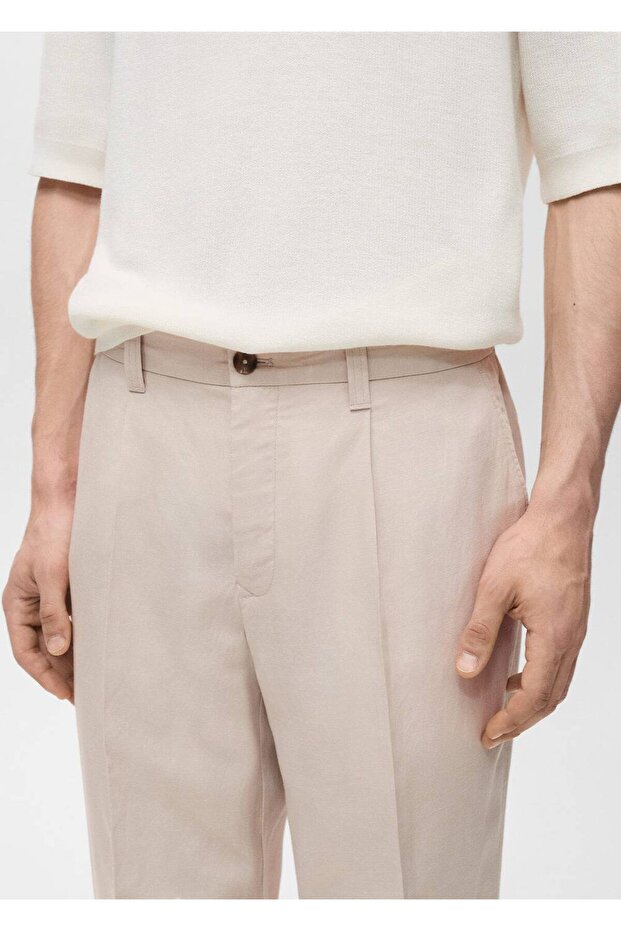 Regular fit keten pantolon - 5