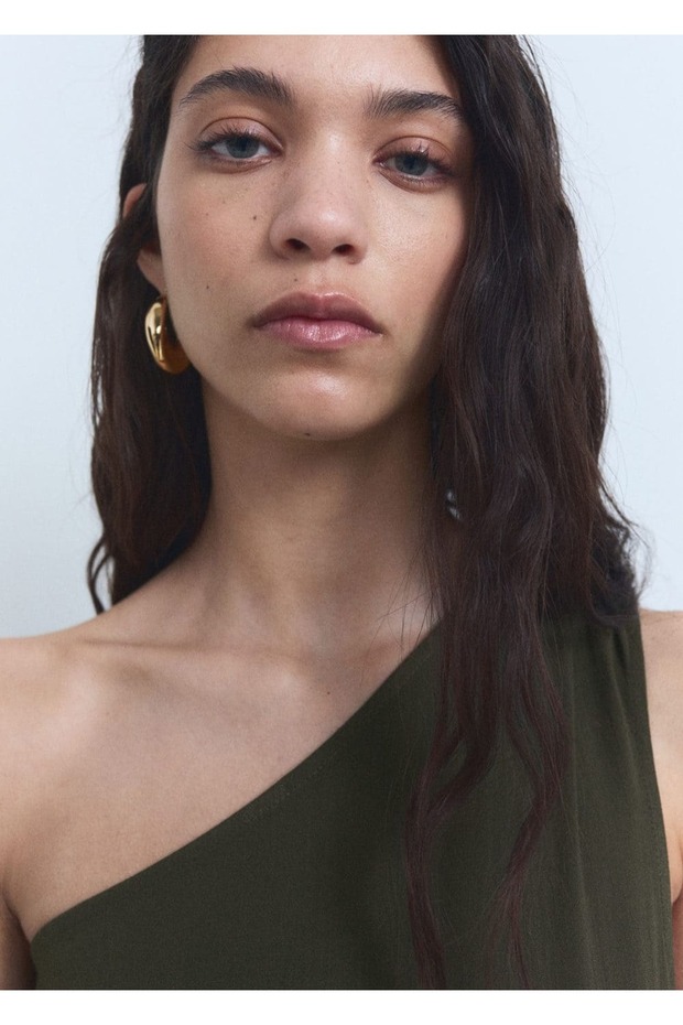 Asimetrik Kabarık Elbise - 7