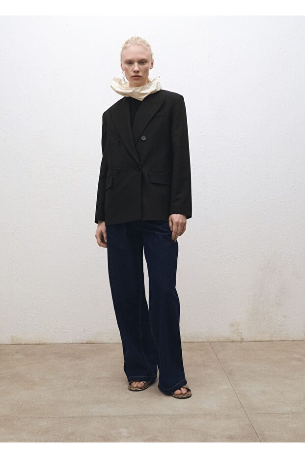 Yün karışımlı kumaş blazer ceket - 2
