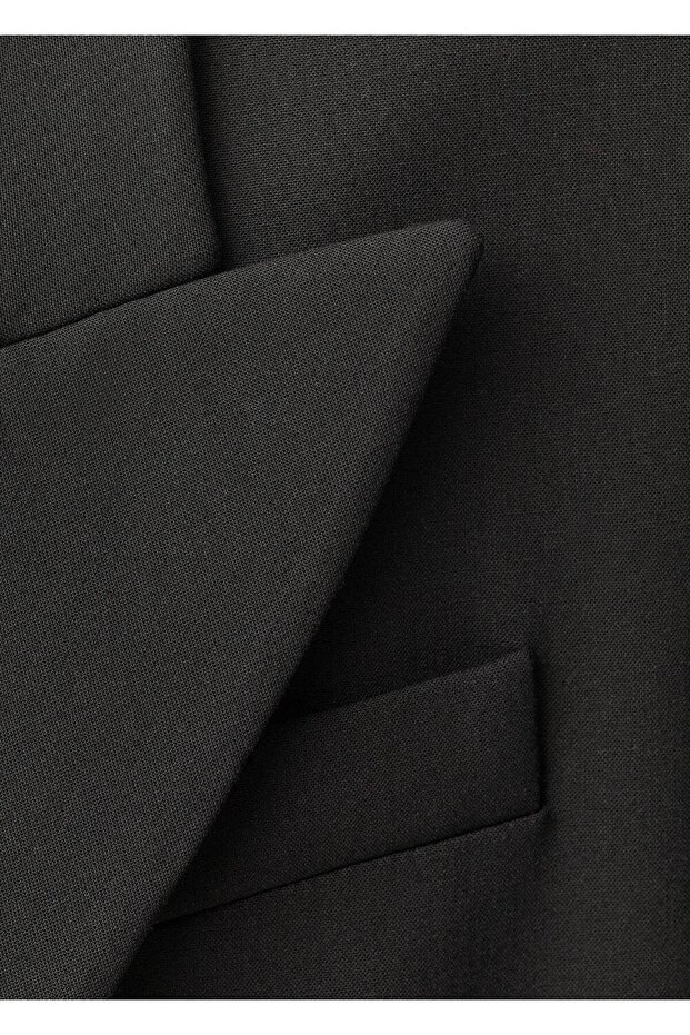 Yün karışımlı kumaş blazer ceket - 5
