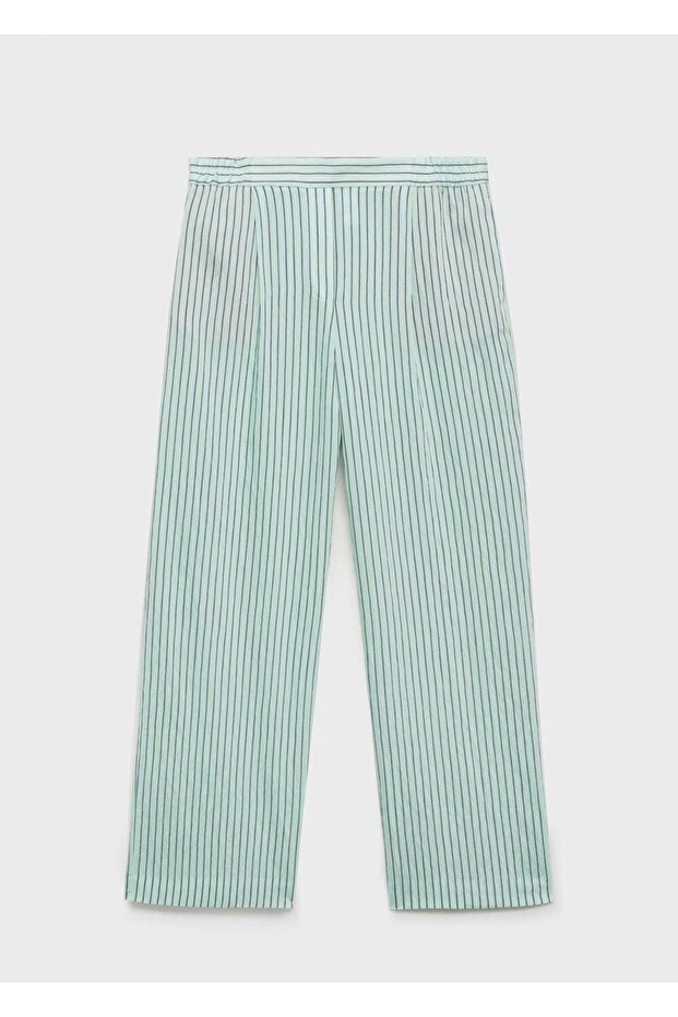 Çizgili dökümlü pantolon - 3