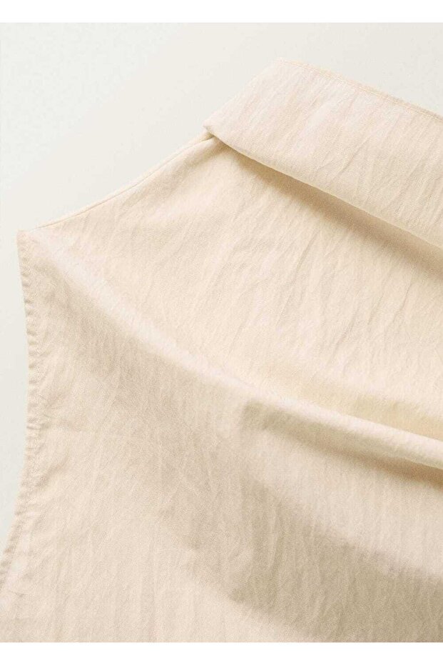 Asimetrik yakalı pamuklu bluz - 6