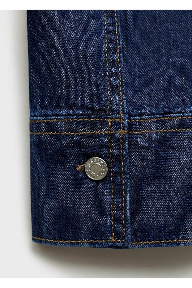 Pamuklu denim gömlek - 7