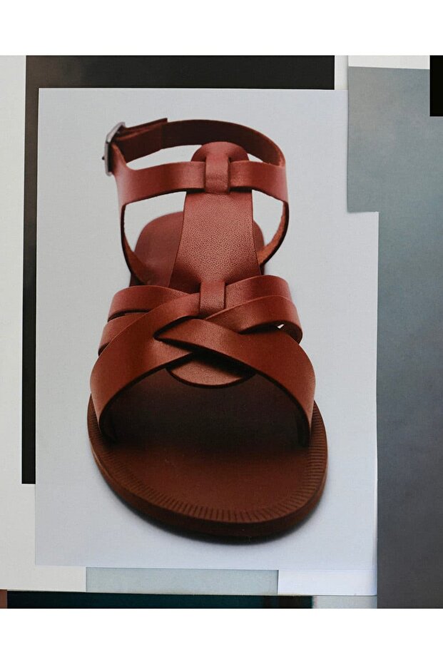 Deri bantlı sandalet - 7