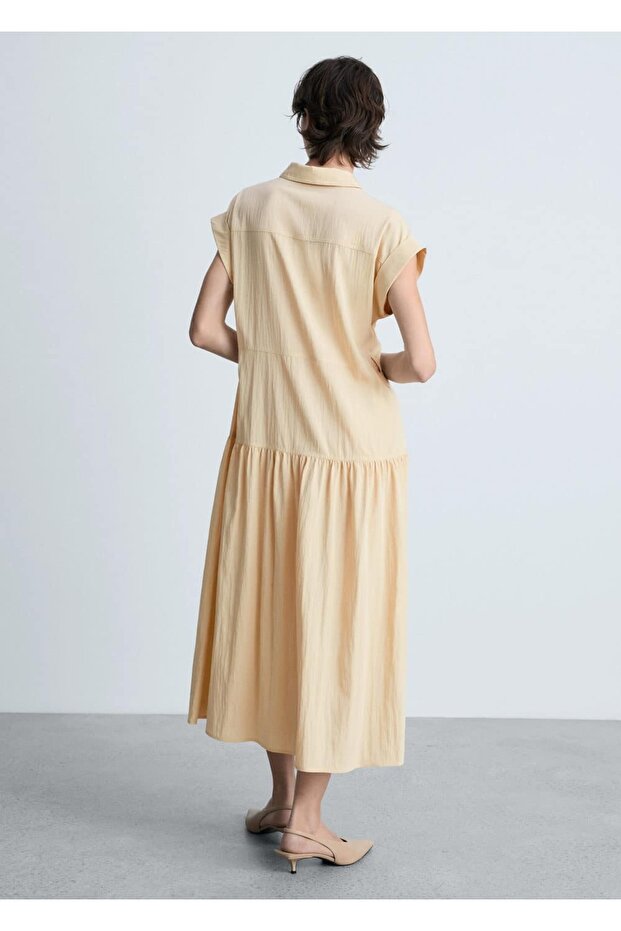 Düğüm detaylı gömlek elbise - 4