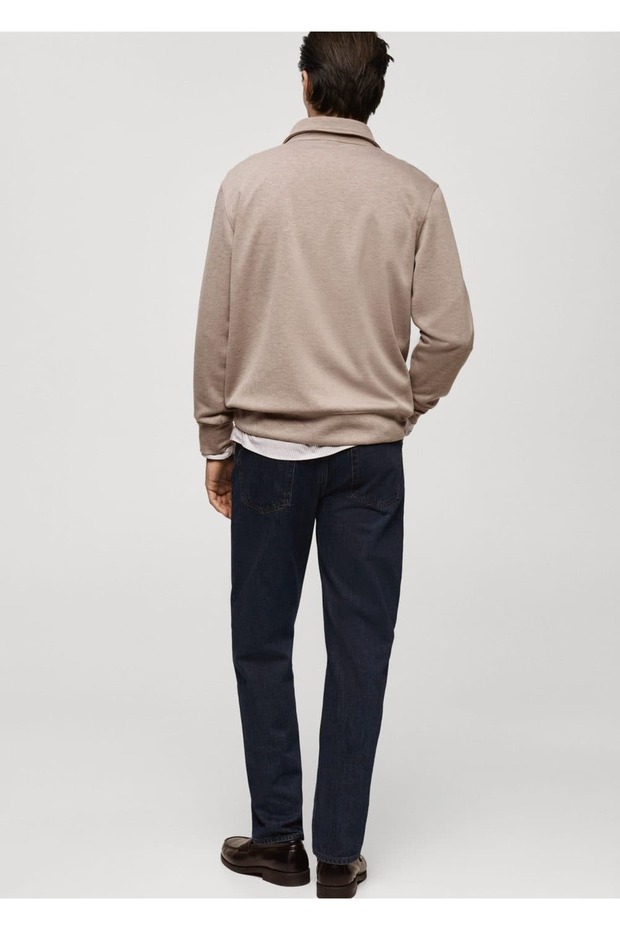 Regular kesim fermuarlı yaka sweatshirt - 4