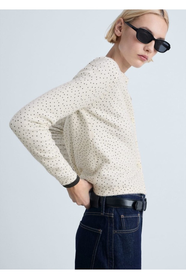 Polka Dot Knit Cardigan