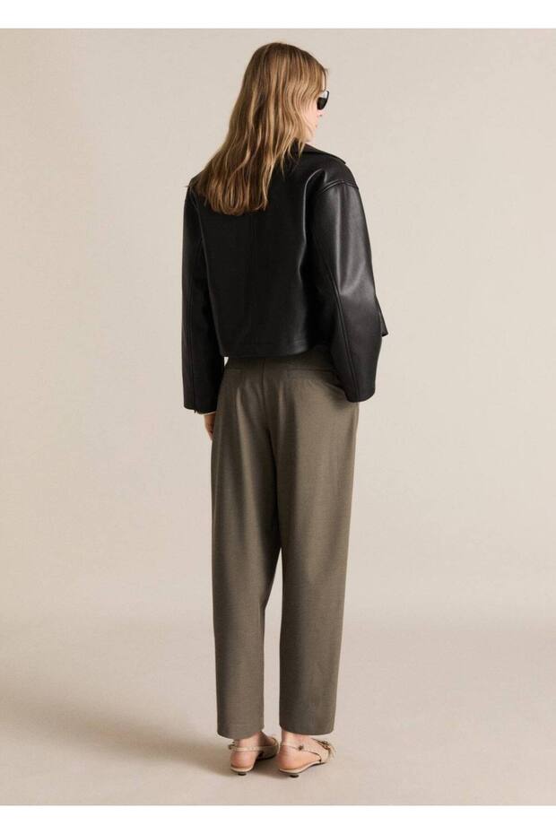 Düz kesim orta belli pantolon - 4