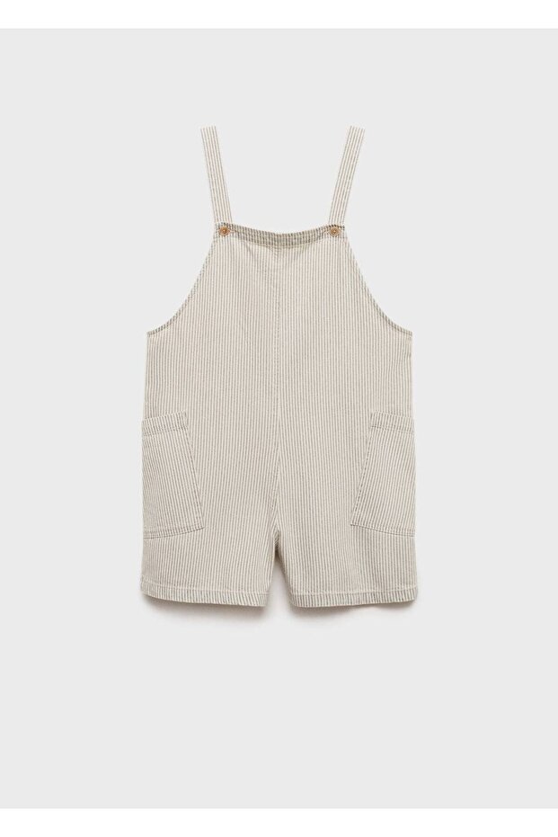 Çizgili denim tulum - 3