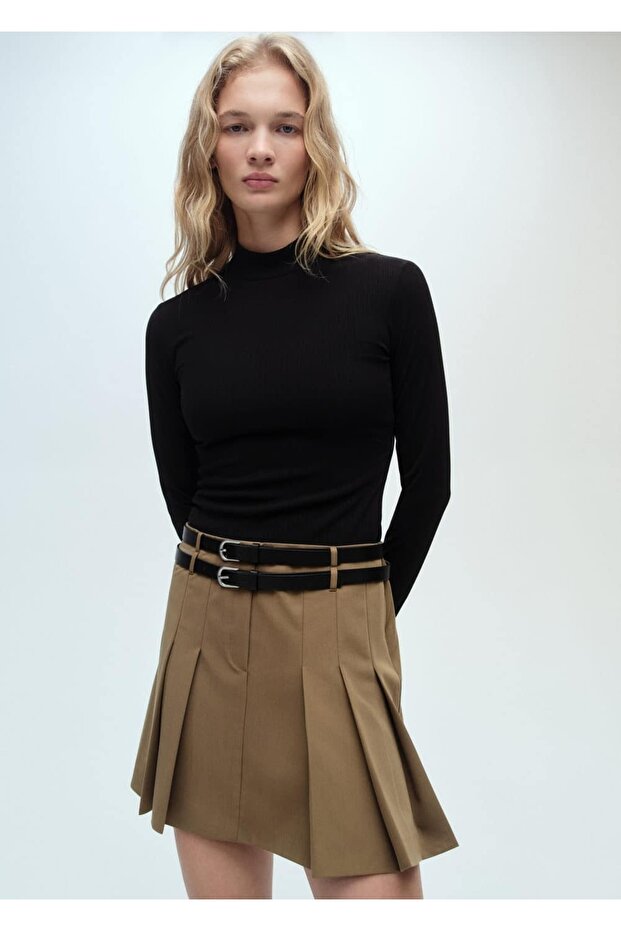 Kombine triko kısa elbise - 6