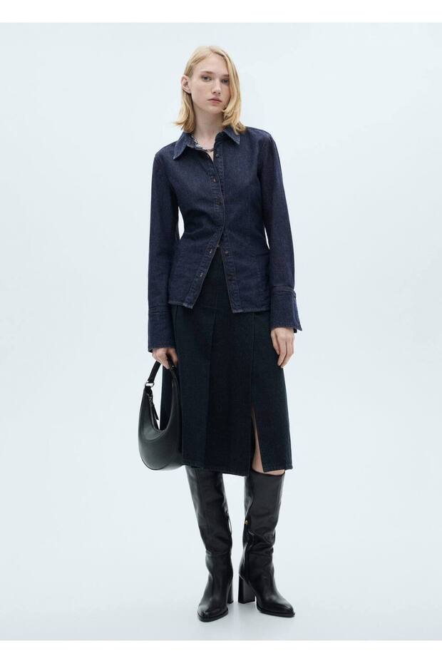 Rinse wash denim gömlek - 2