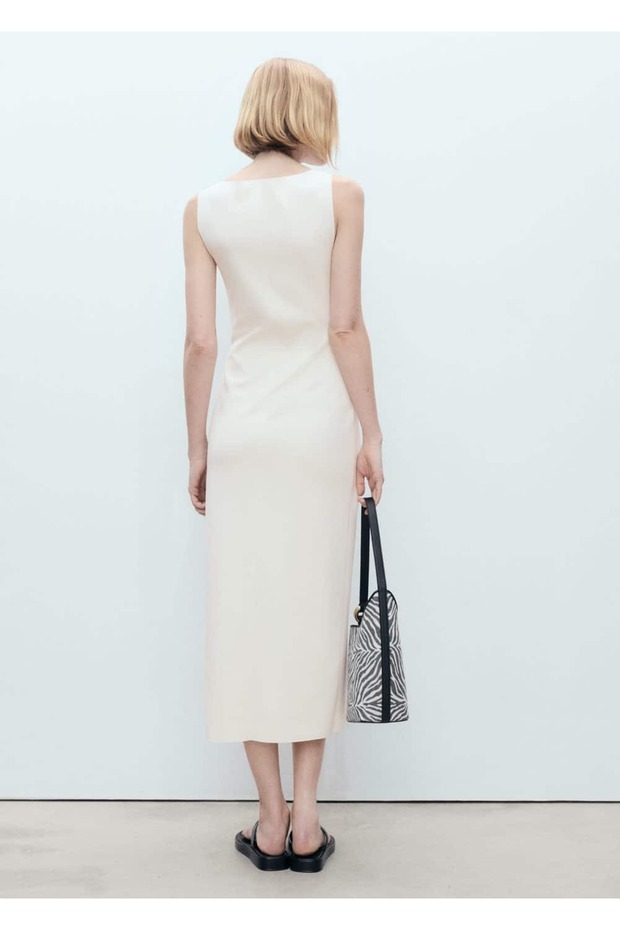 Kayık yaka örgü elbise - 4