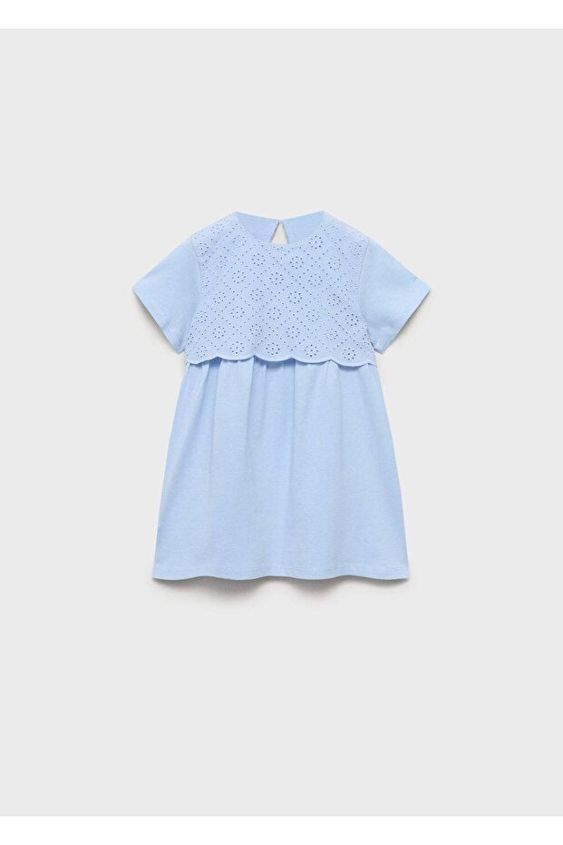 İşlemeli pamuklu elbise - 3