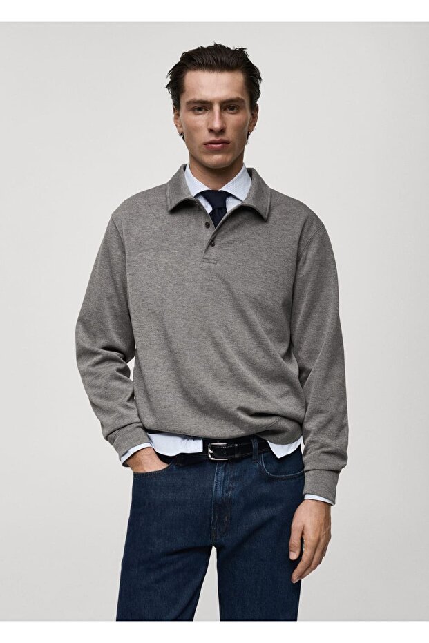 Regular kesim polo sweatshirt - 1