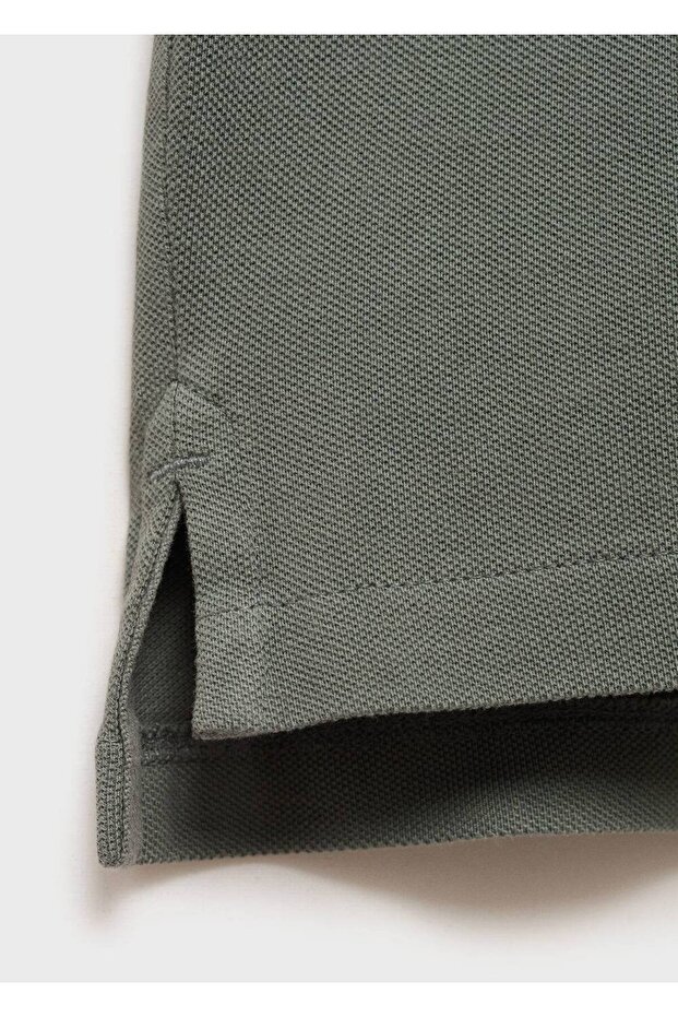 Pamuklu pike polo gömlek - 7