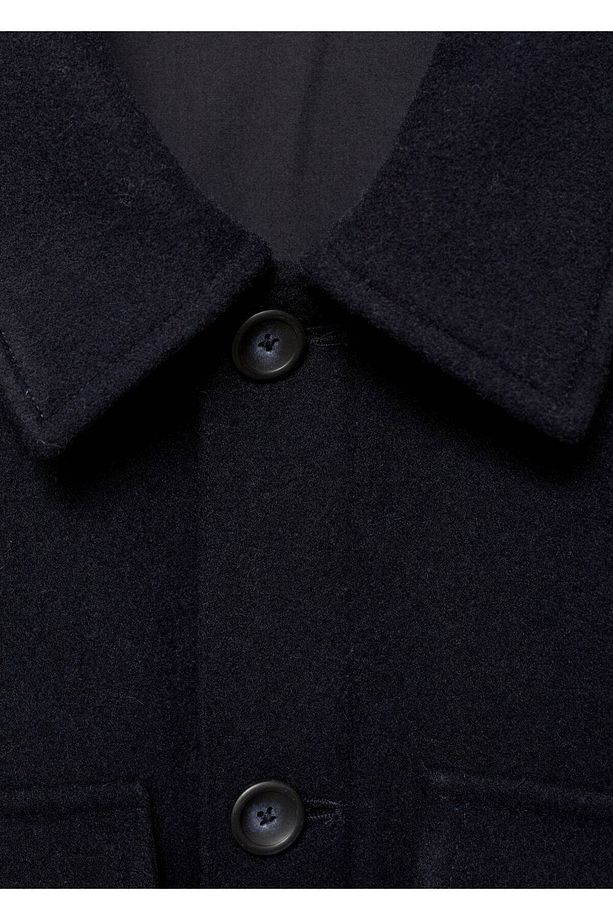 Flanel yün karışımlı gömlek ceket - 7