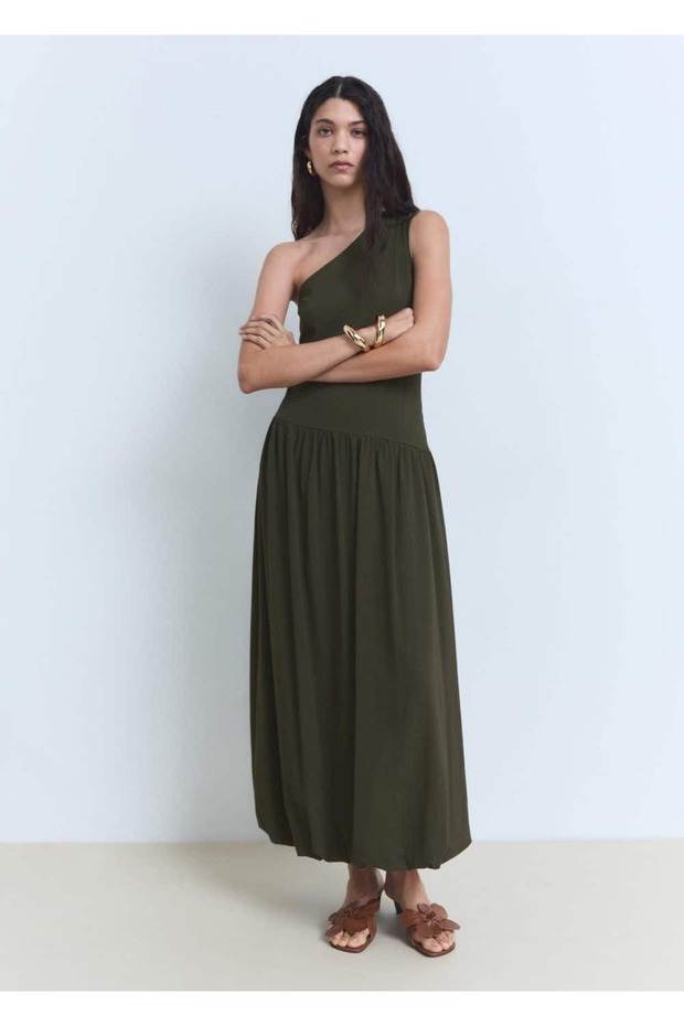 Asimetrik Kabarık Elbise - 2