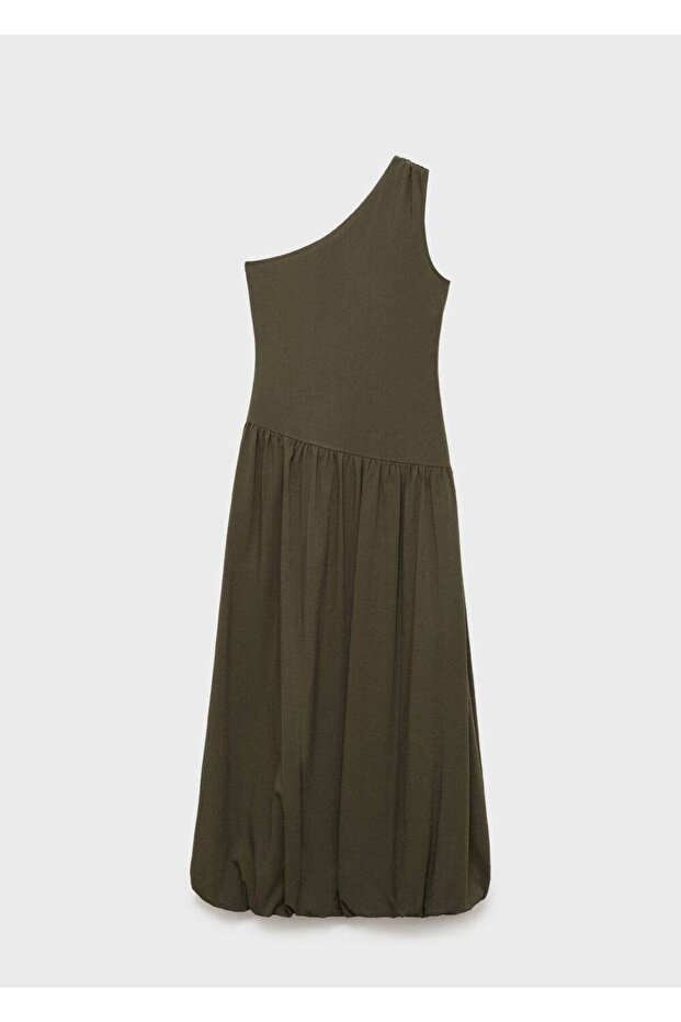 Asimetrik Kabarık Elbise - 3