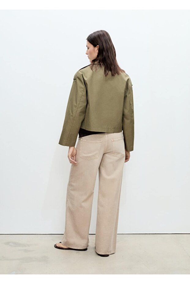 Çift düğmeli kısa trençkot - 4