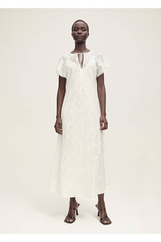 Ajur detaylı işlemeli elbise - 2