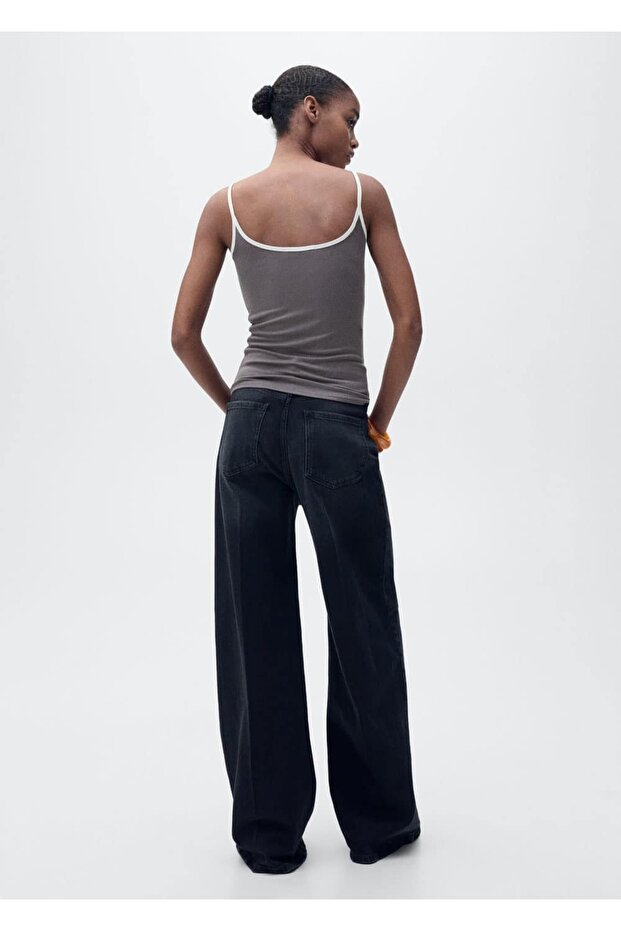 Kontrast süslemeli lyocell bluz - 4