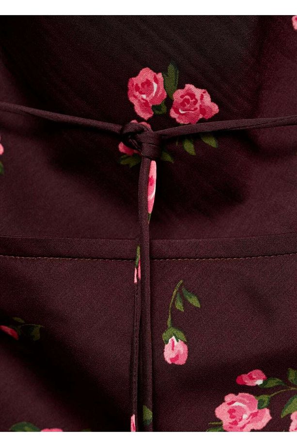 Çiçekli Drape Bluz - 6