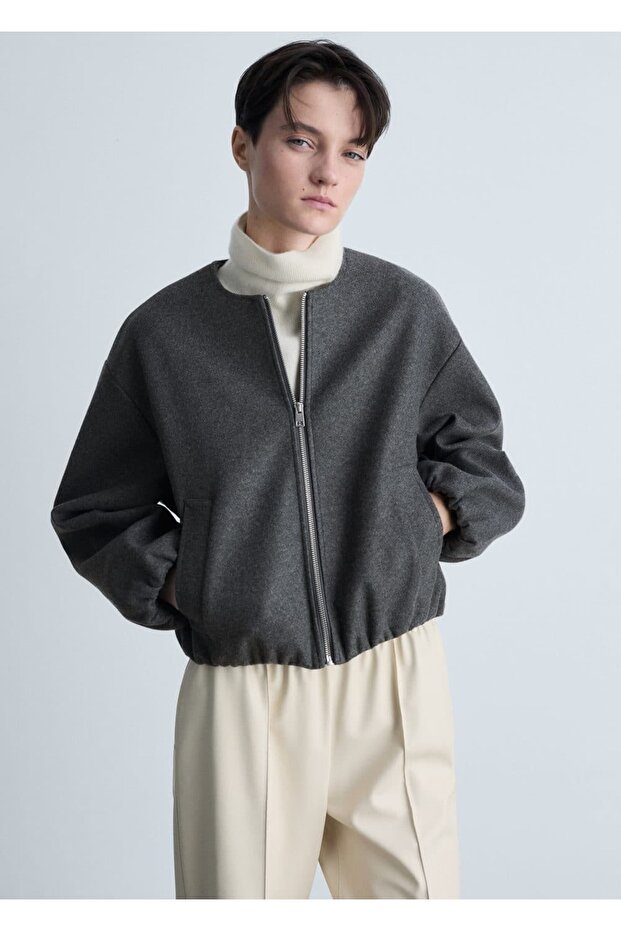 Drawstring Bomber Jacket