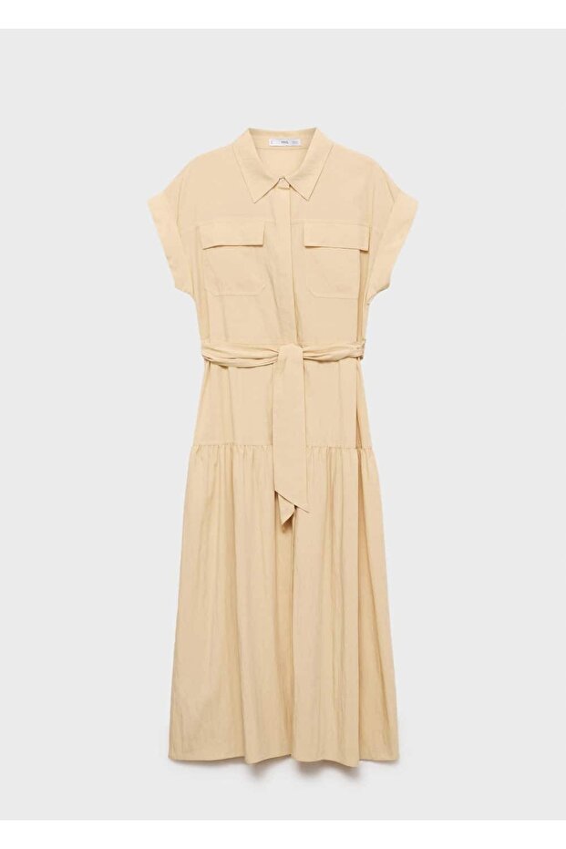 Düğüm detaylı gömlek elbise - 3