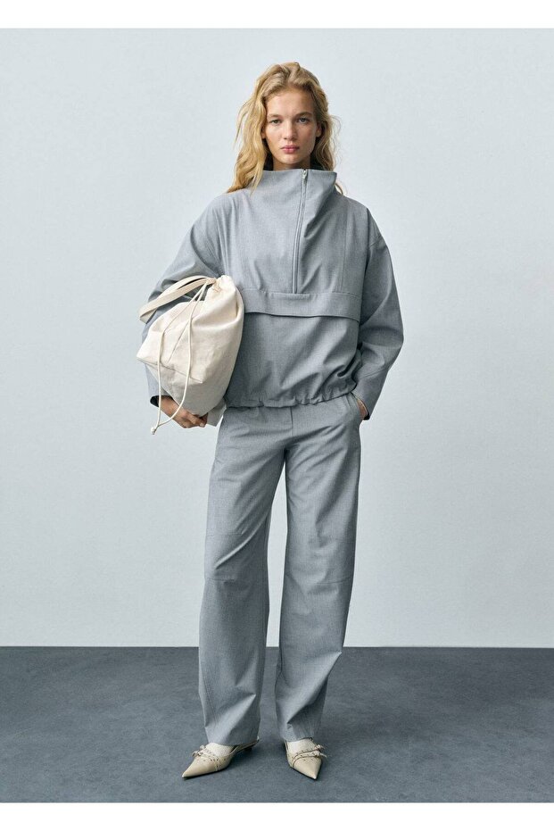 Oversize fermuarlı parka - 2