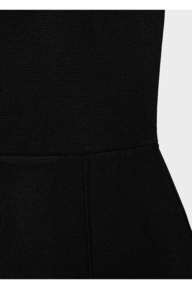 Kısa kloş triko elbise - 8