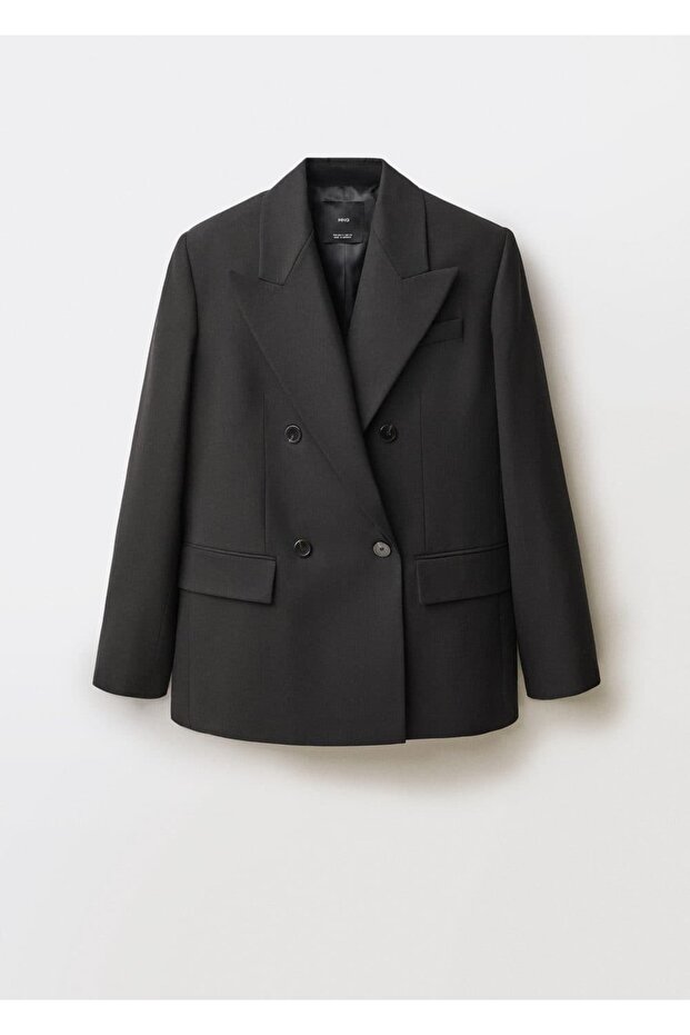 Yün karışımlı kumaş blazer ceket - 3