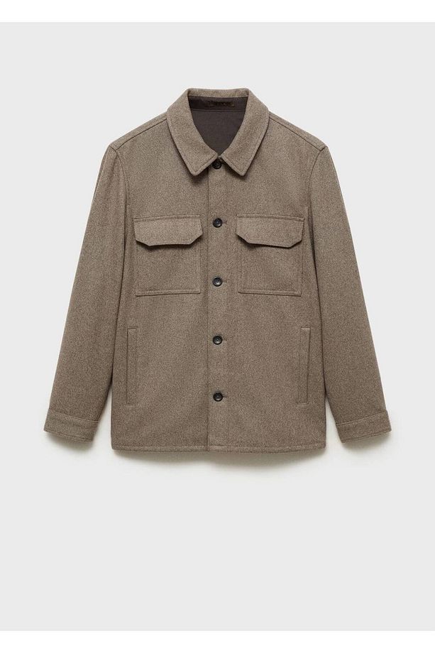 Flanel yün karışımlı gömlek ceket - 3