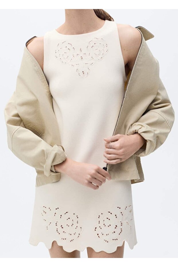 Ajur detaylı örgü elbise - 6