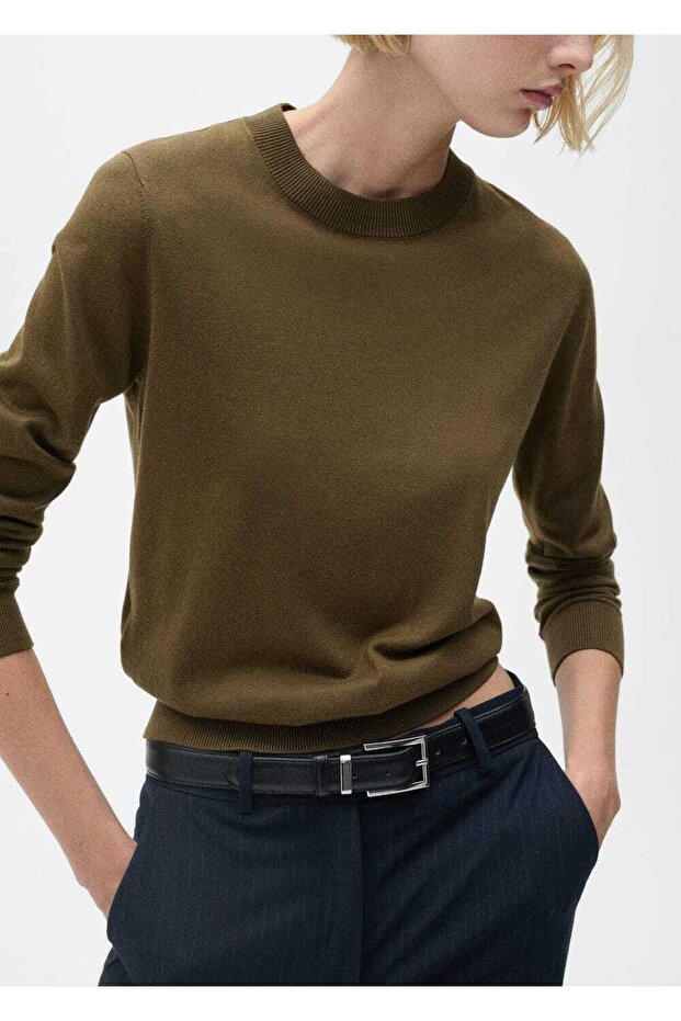 İpek karışımlı triko kazak - 1