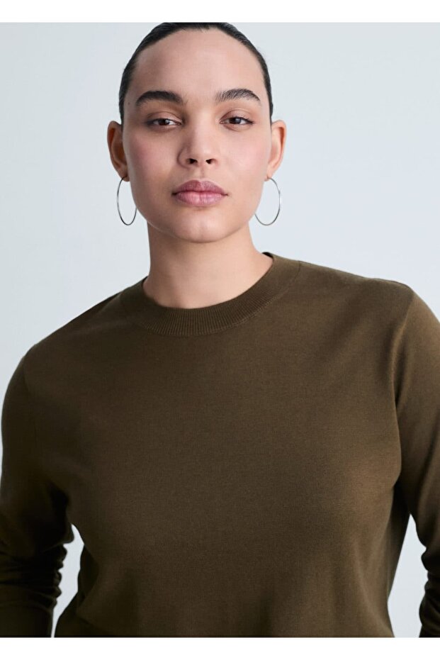 İpek karışımlı triko kazak - 5