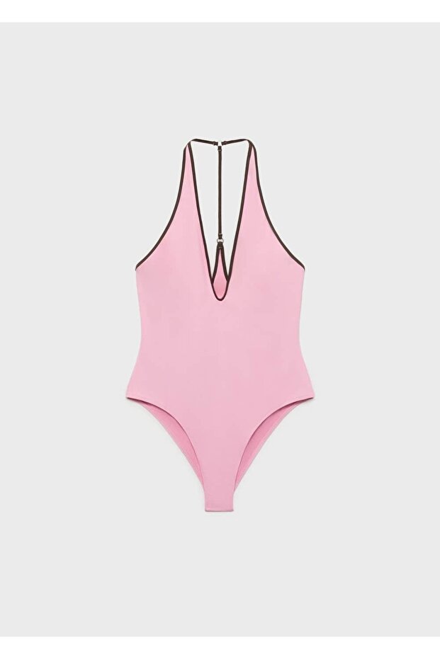 Kontrast süslemeli V yaka mayo - 3