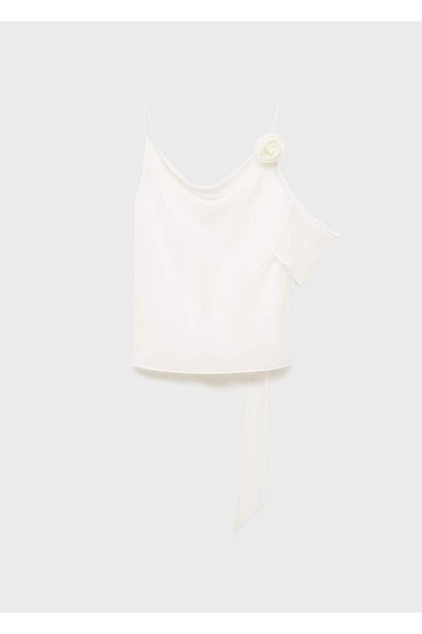 Çiçek Detaylı Drape Bluz - 3