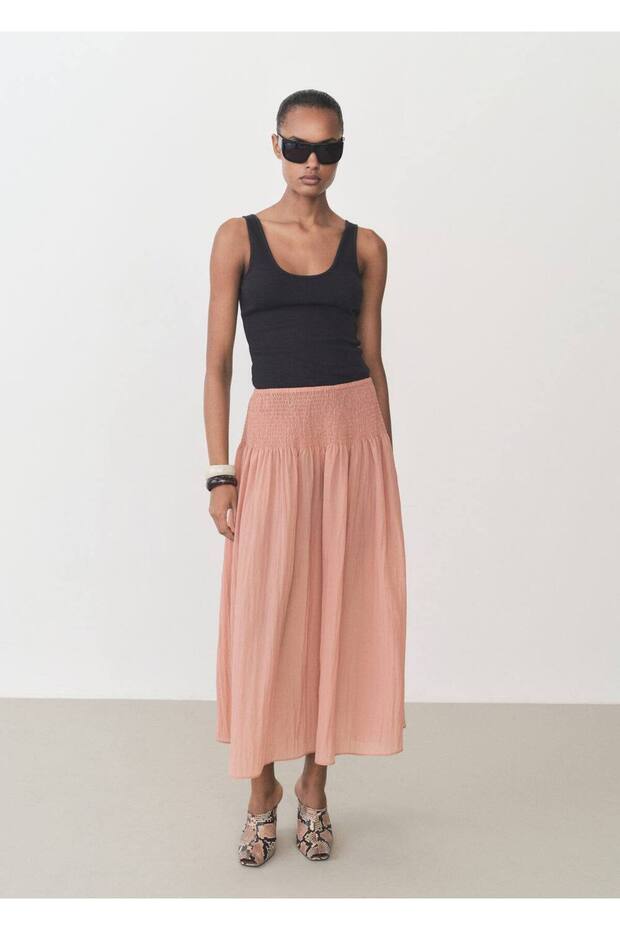 Geniş askılı pamuklu bluz - 2