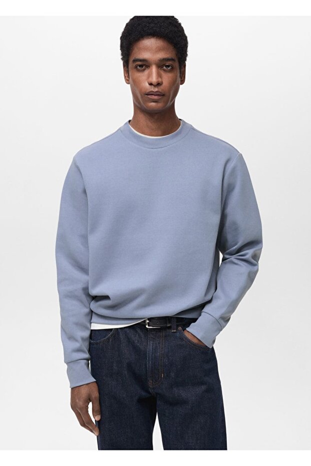 Regular kesim pamuklu sweatshirt - 1