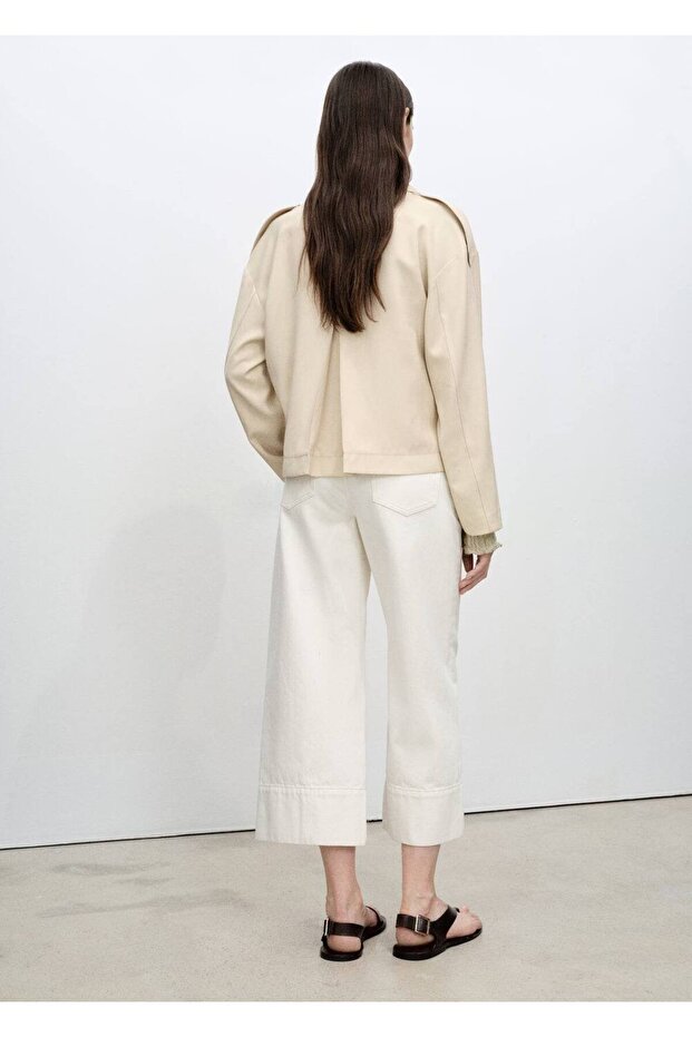 Wideleg crop dikişli jean - 4