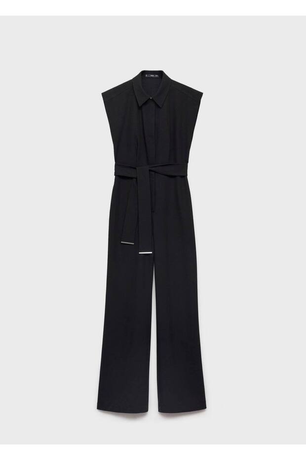 Flach geschnittener Overall mit Gürtel - 3