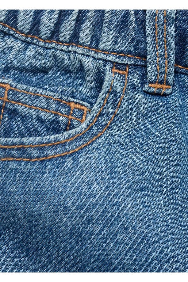 Bağcıklı denim şort - 7