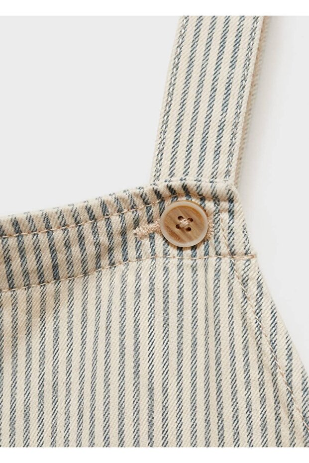 Çizgili denim tulum - 5