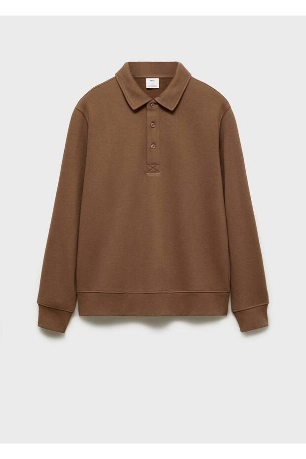 Regular kesim pamuklu polo sweatshirt - 3