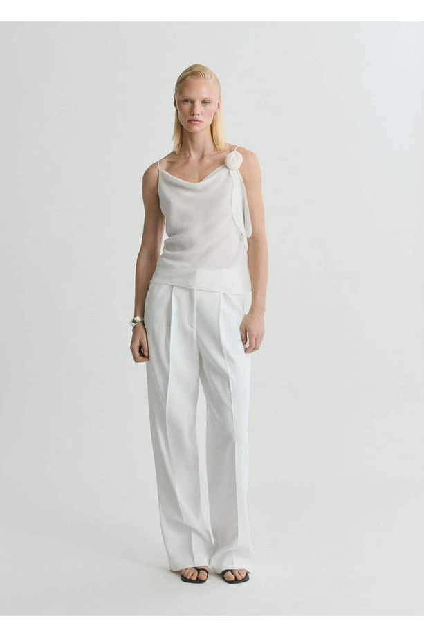 Çiçek Detaylı Drape Bluz - 2