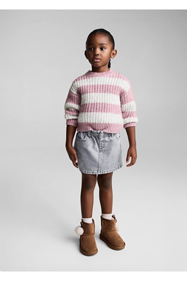 Gestreifter Rippenpullover - 2