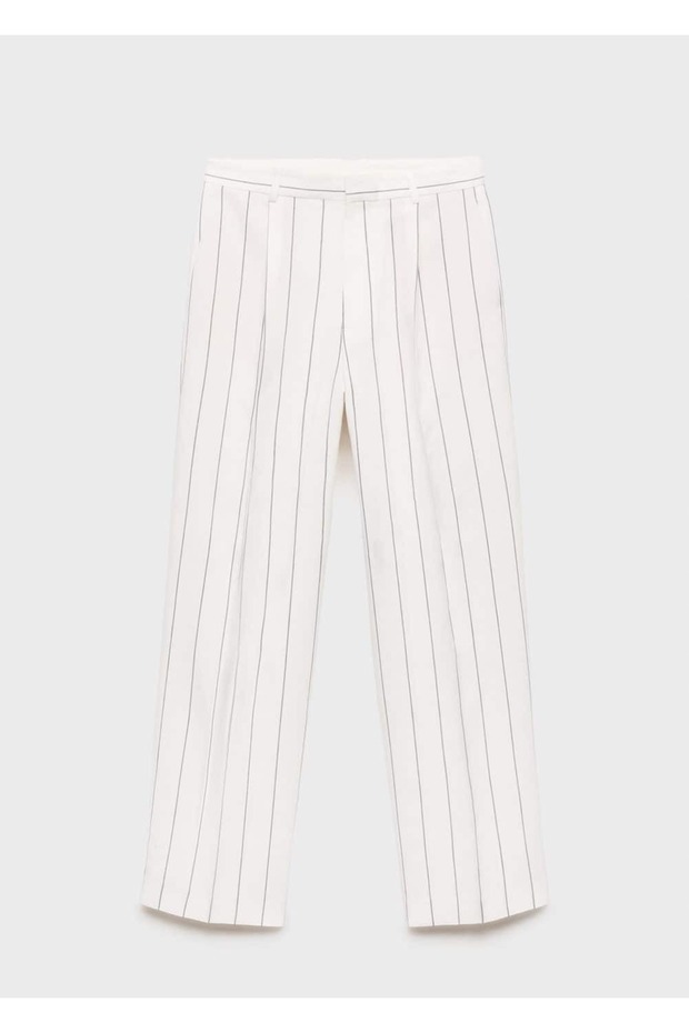 Çizgili kumaş pantolon - 3